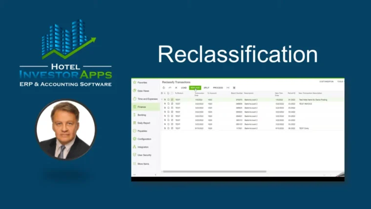Reclassify Transactions in Hotel Accounting