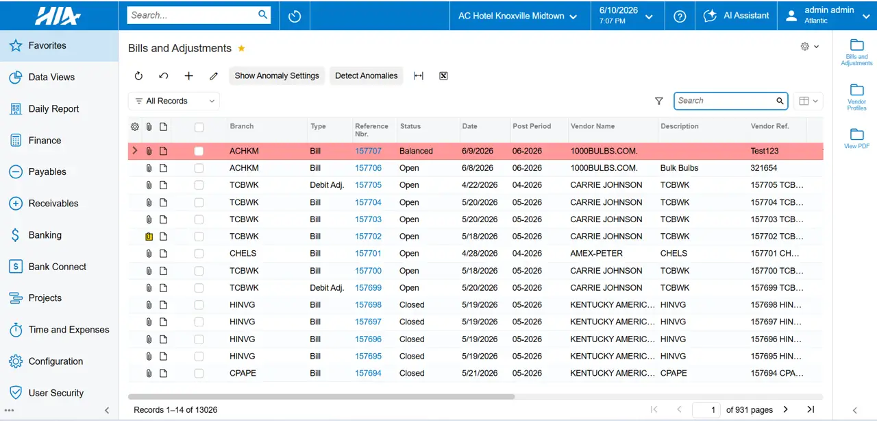 HIA Screenshot: AI Anomaly Detection