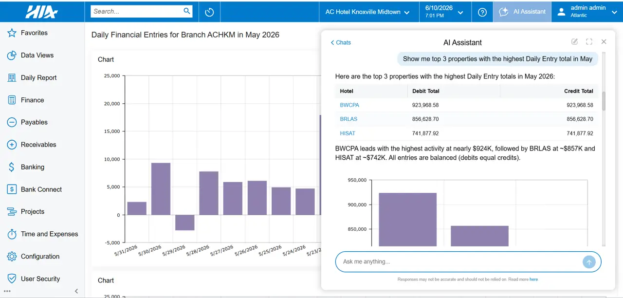HIA Screen: AI Daily Entries