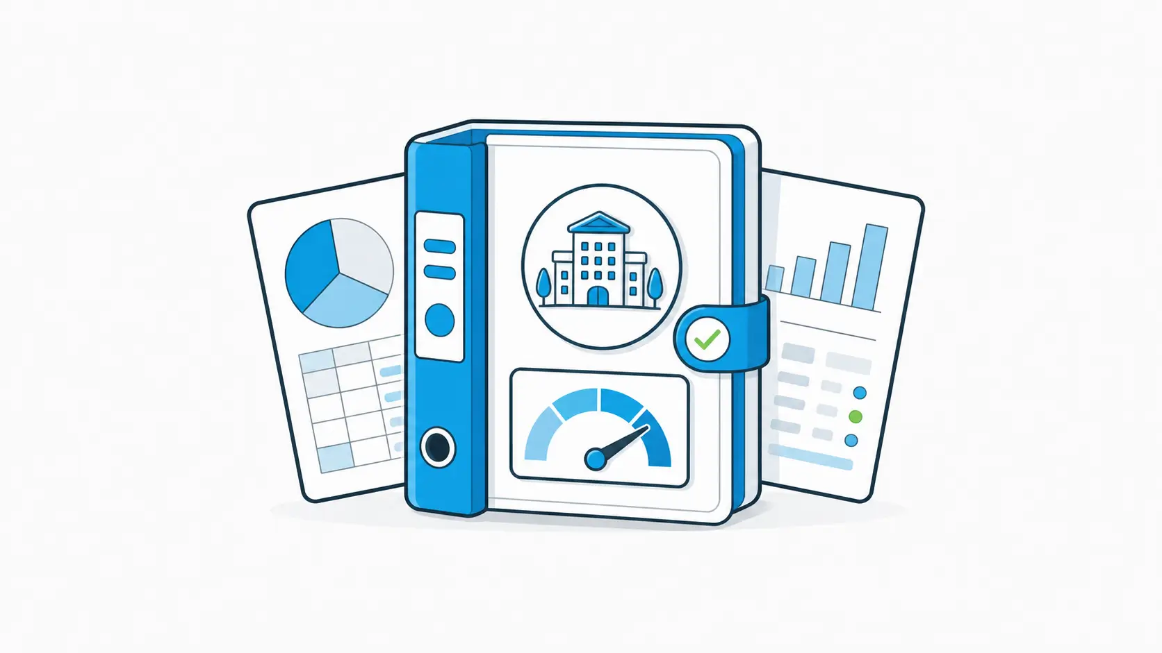 Hotel revenue management software source-of-truth binder with forecast, budget, and owner reporting sheets.